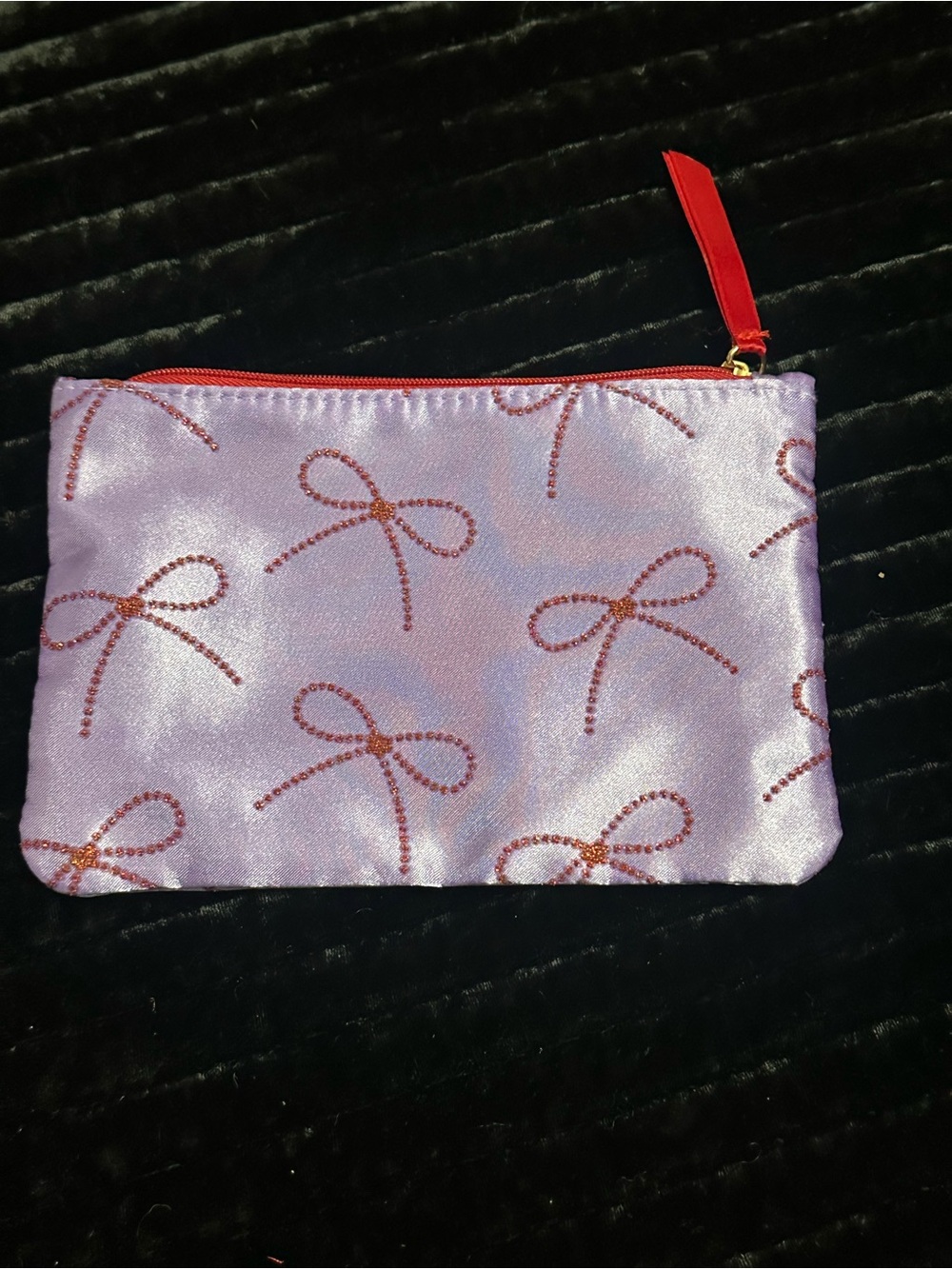 ipsy Lavender Satin & Beige sherpa Cosmetic Bags BUNDLE OF 2